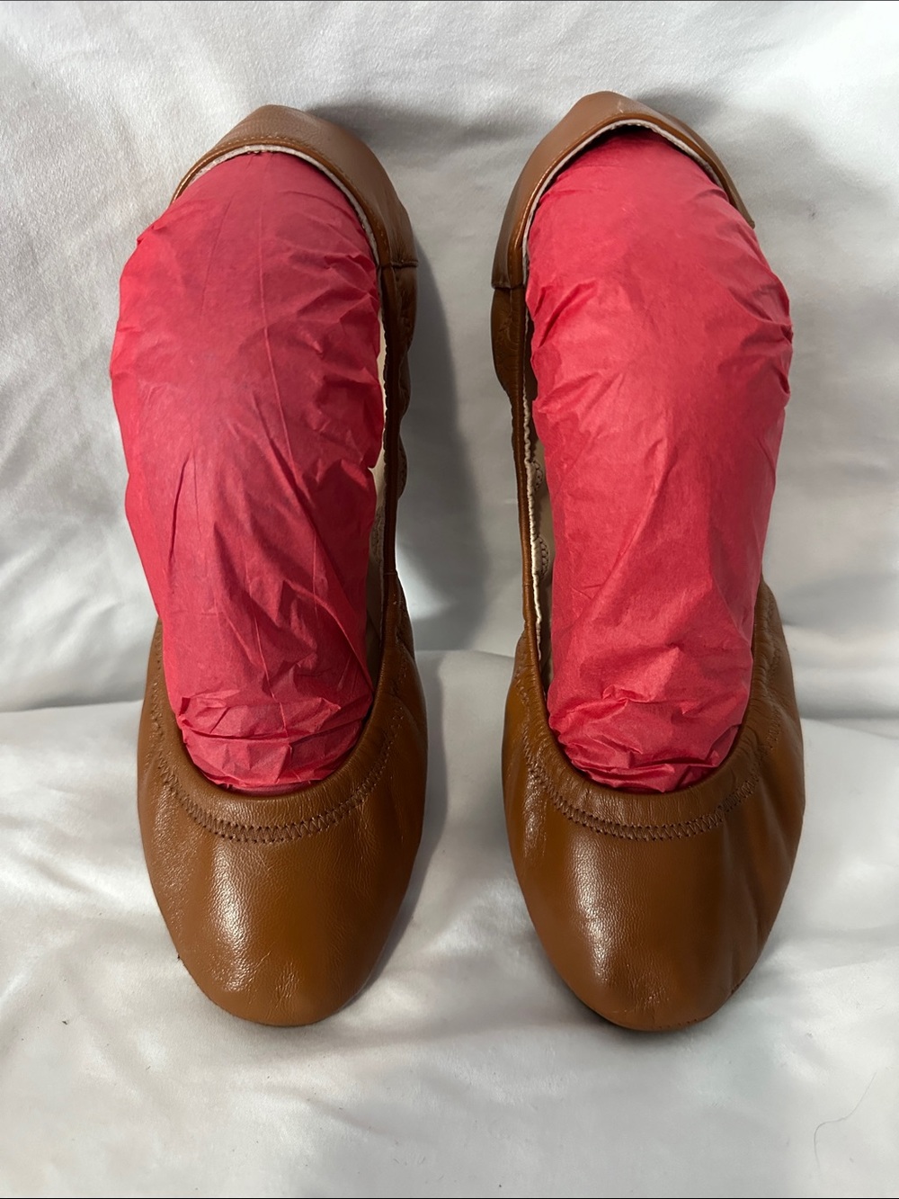 Vince Camuto Tan Leather Ballet Flats